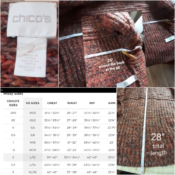 Chico's Chain Inlaid Fringe Cardigan Size 12 - Picture 13 of 15